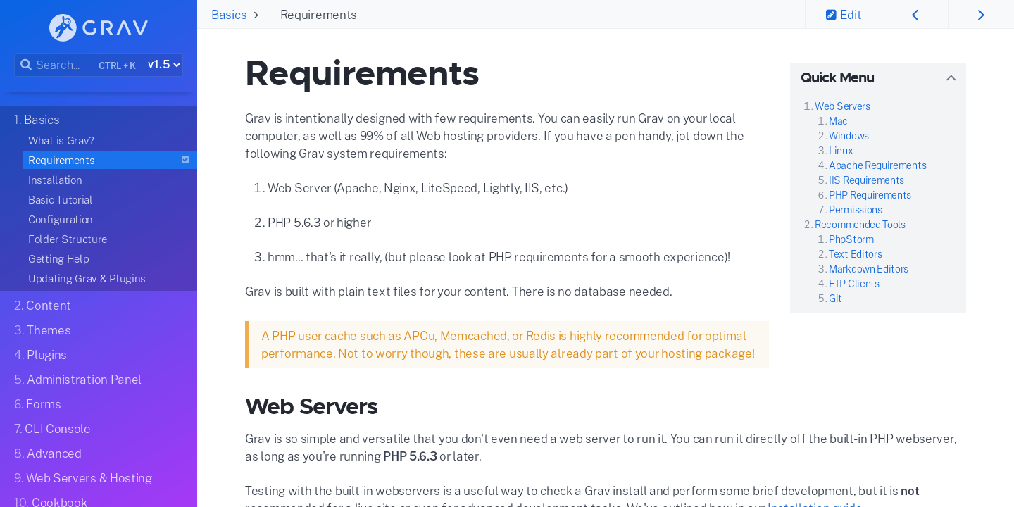 Requirements Grav Documentation Images, Photos, Reviews