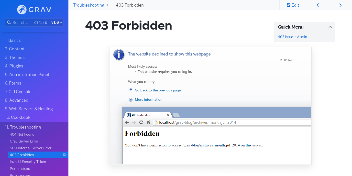 Troubleshooting - 403 Forbidden error