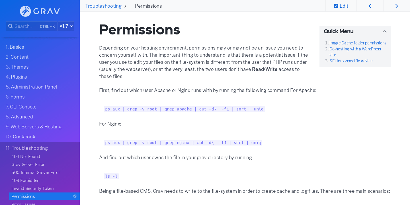 Permissions Grav Documentation