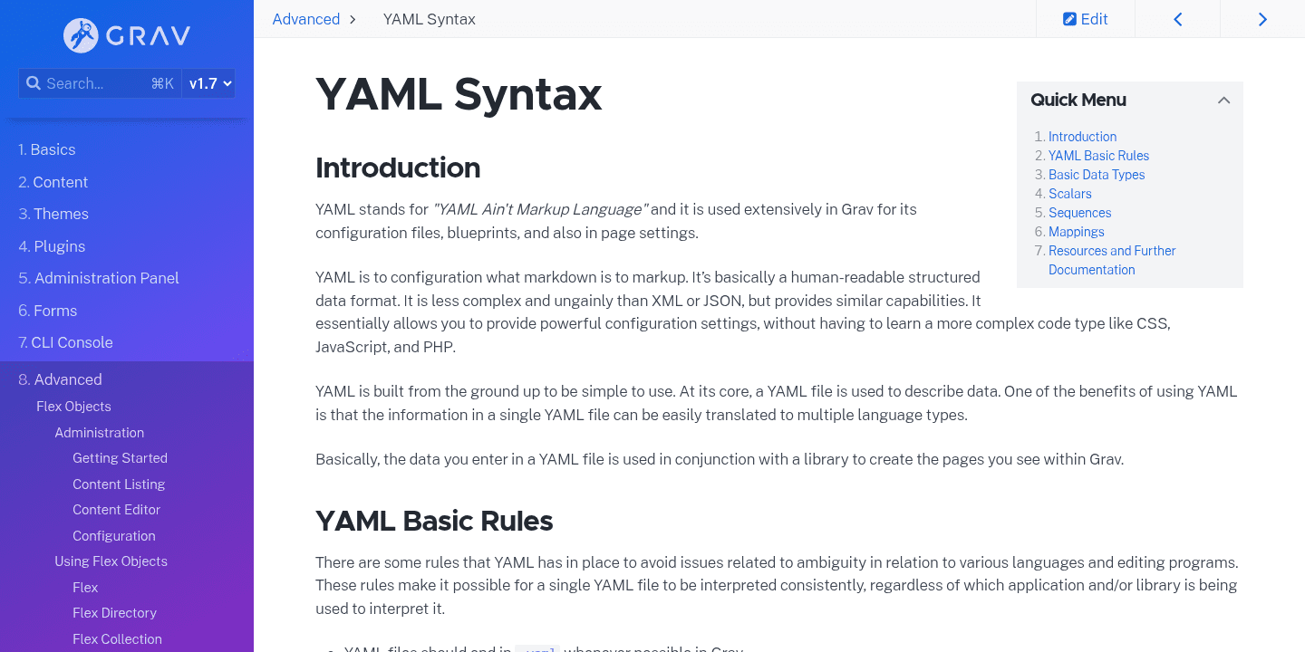 YAML Syntax | Grav Documentation